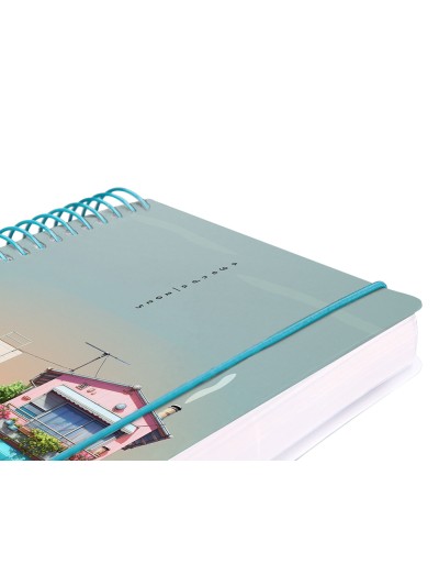 Agenda espiral liderpapel santorini a6 2025 dia pagina street view papel 60 gr