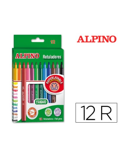 Rotulador alpino standard caja de 12 colores surtidos