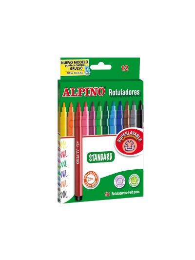Rotulador alpino standard caja de 12 colores surtidos