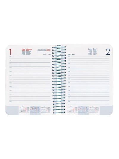 Agenda espiral liderpapel santorini a6 2025 dia pagina street view papel 60 gr