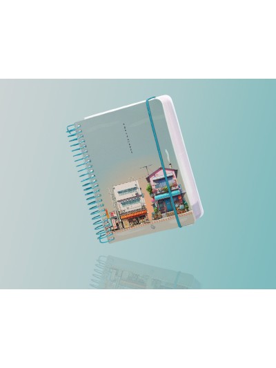 Agenda espiral liderpapel santorini a6 2025 dia pagina street view papel 60 gr