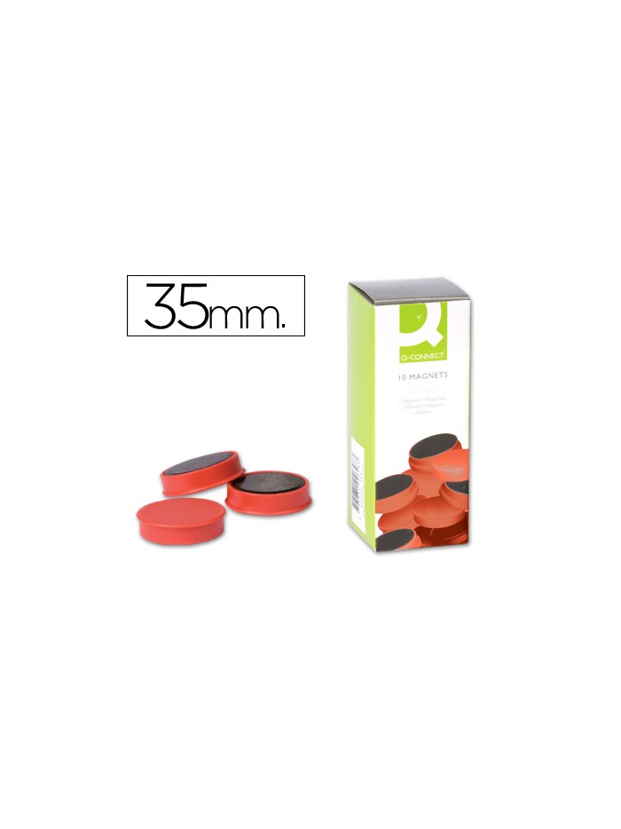 Iman para sujecion q-connect ideal para pizarras magneticas35 mm rojo caja de 10 unidades Iman para sujecion q-connect ideal para pizarras magneticas35 mm rojo caja de 10 unidades