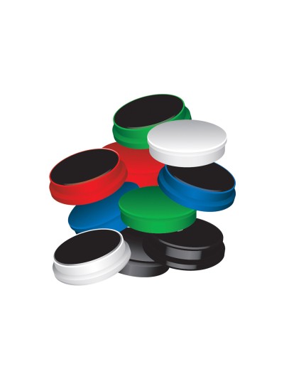 Iman para sujecion q-connect ideal para pizarras magneticas25 mm colores surtidos caja de 10 unidades