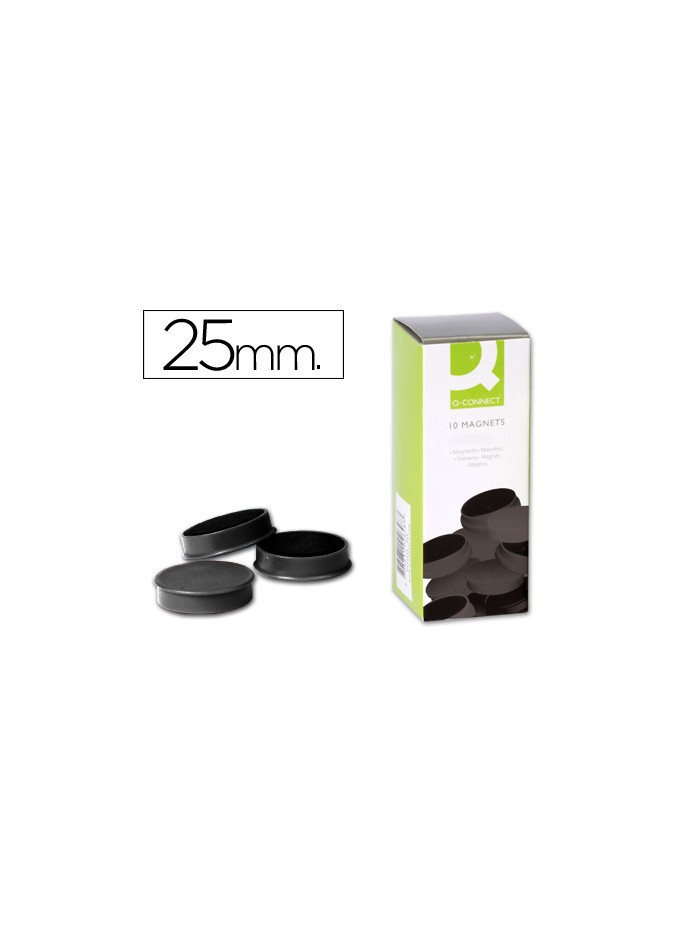 Iman para sujecion q-connect ideal para pizarras magneticas25 mm negro caja de 10 unidades Iman para sujecion q-connect ideal para pizarras magneticas25 mm negro caja de 10 unidades
