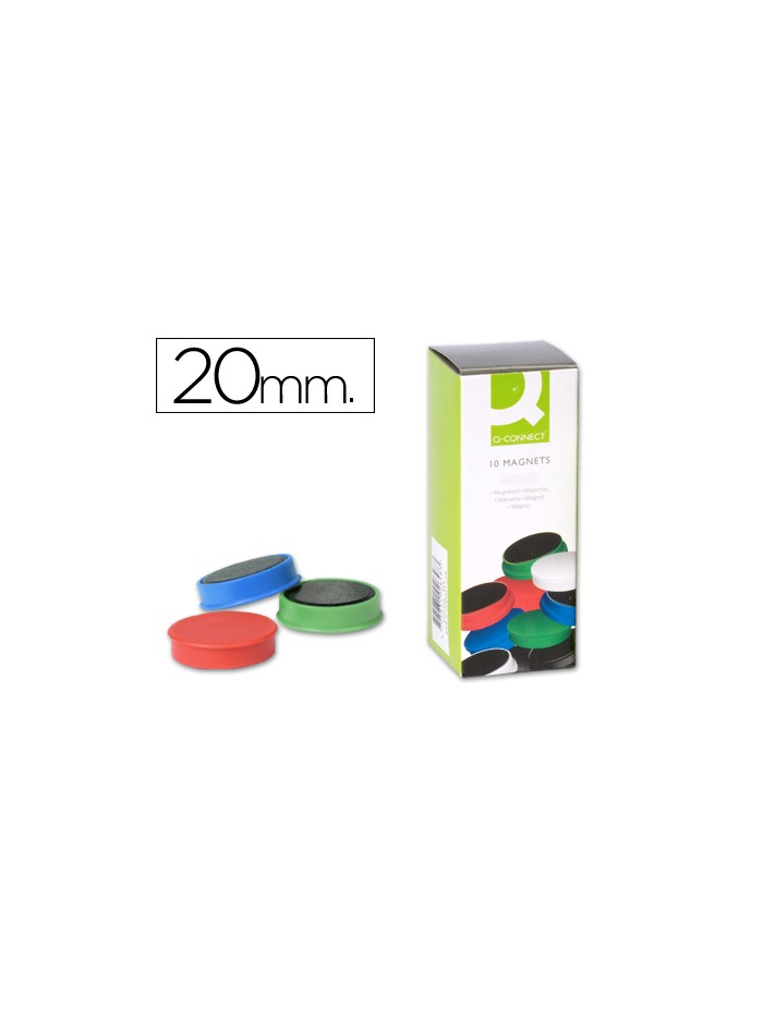 Iman para sujecion q-connect ideal para pizarras magneticas20 mm colores surtidos caja de 10 unidades Iman para sujecion q-connect ideal para pizarras magneticas20 mm colores surtidos caja de 10 unidades