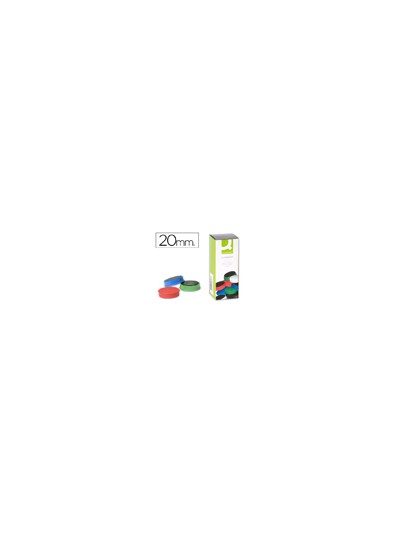 Iman para sujecion q-connect ideal para pizarras magneticas20 mm colores surtidos caja de 10 unidades