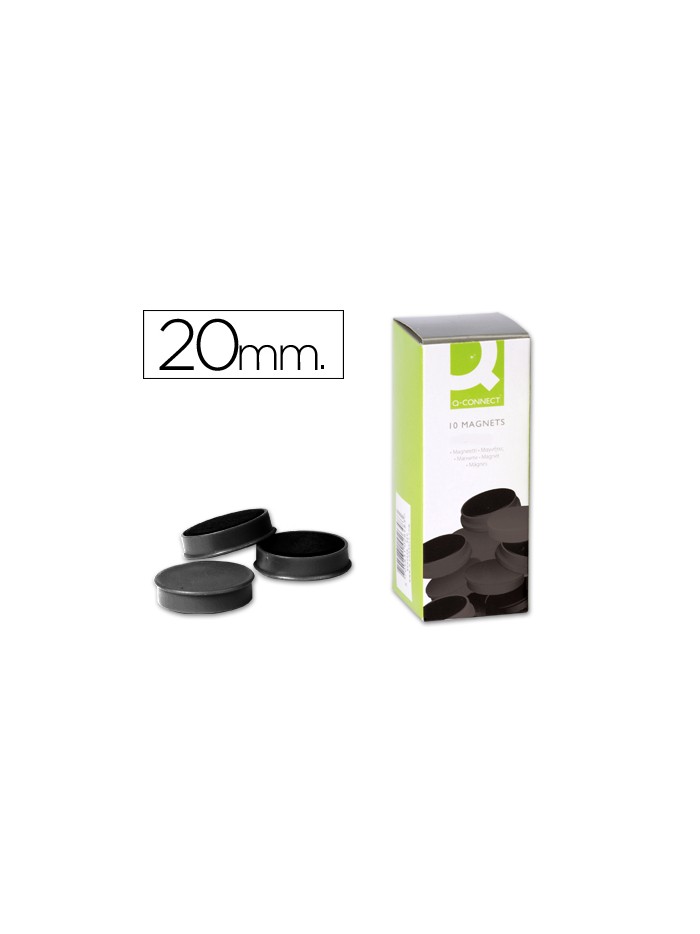Iman para sujecion q-connect ideal para pizarras magneticas20 mm negro caja de 10 unidades Iman para sujecion q-connect ideal para pizarras magneticas20 mm negro caja de 10 unidades