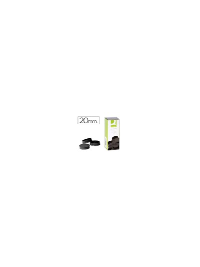 Iman para sujecion q-connect ideal para pizarras magneticas20 mm negro caja de 10 unidades