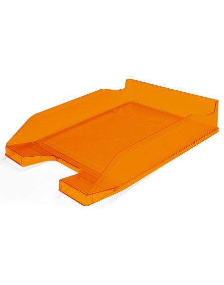Bandeja sobremesa plastico q-connect naranja transparente 240x70x340 mm