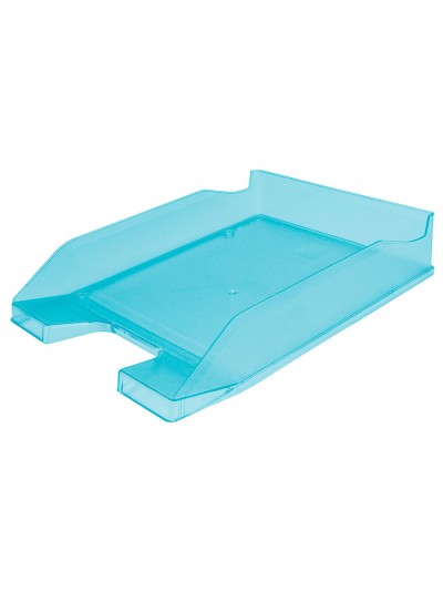 Bandeja sobremesa plastico q-connect turquesa transparente 240x70x340 mm