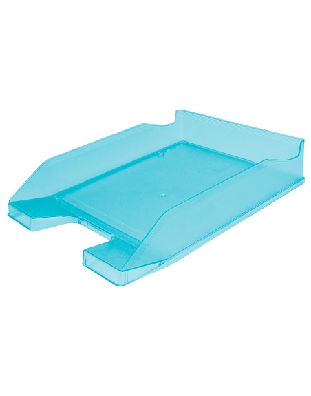 Bandeja sobremesa plastico q-connect turquesa transparente 240x70x340 mm
