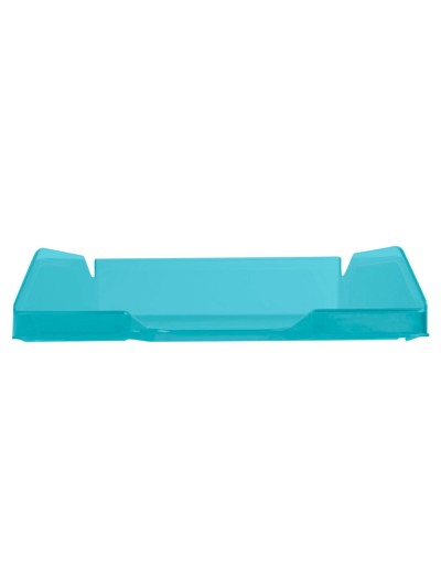 Bandeja sobremesa plastico q-connect turquesa transparente 240x70x340 mm