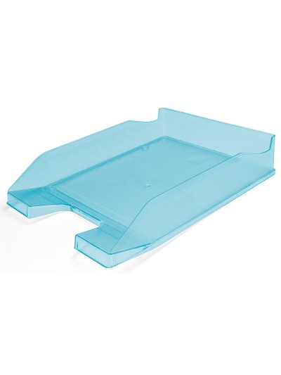 Bandeja sobremesa plastico q-connect turquesa transparente 240x70x340 mm