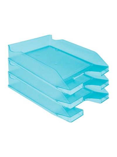 Bandeja sobremesa plastico q-connect turquesa transparente 240x70x340 mm