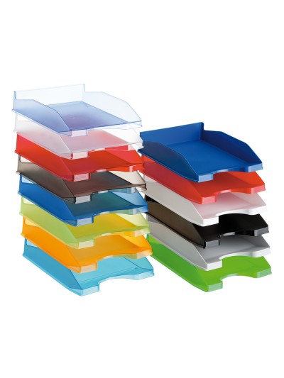 Bandeja sobremesa plastico q-connect turquesa transparente 240x70x340 mm