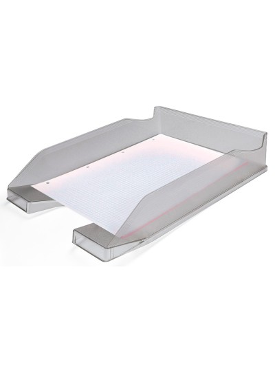 Bandeja sobremesa plastico q-connect gris oscuro transparente 240x70x340 mm