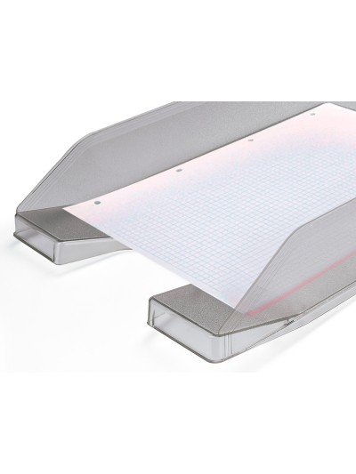 Bandeja sobremesa plastico q-connect gris oscuro transparente 240x70x340 mm