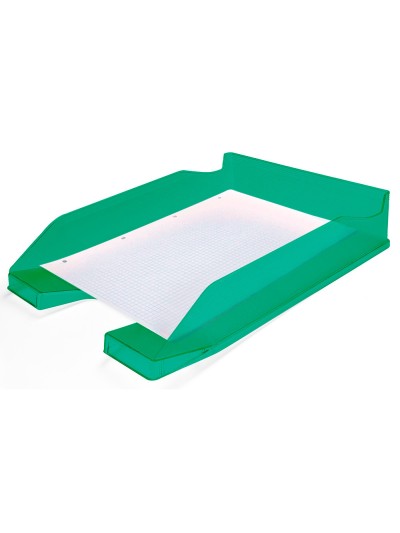 Bandeja sobremesa plastico q-connect verde transparente 240x70x340 mm