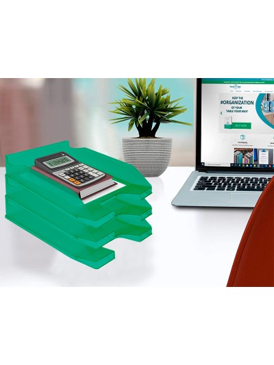 Bandeja sobremesa plastico q-connect verde transparente 240x70x340 mm