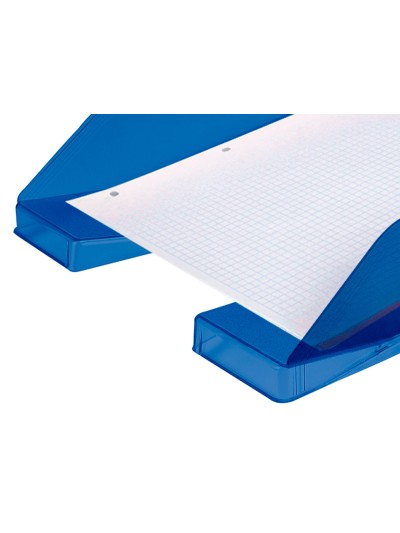 Bandeja sobremesa plastico q-connect azul transparente 240x70x340 mm