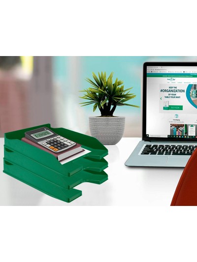 Bandeja sobremesa plastico q-connect verde opaco 240x70x340 mm
