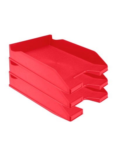 Bandeja sobremesa plastico q-connect rojo opaco 240x70x340 mm