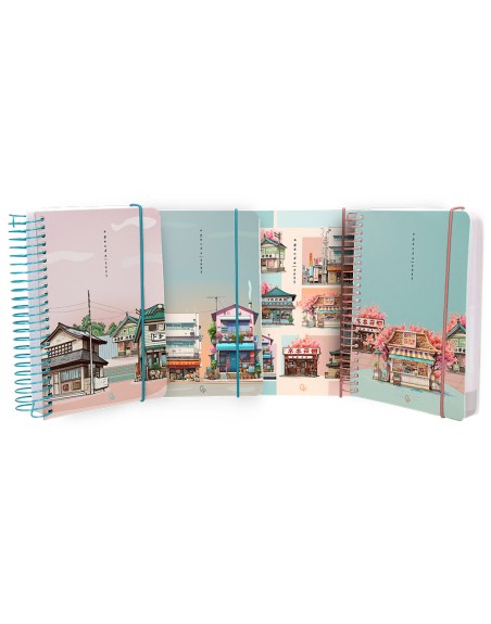 Agenda espiral liderpapel santorini a6 2025 dia pagina 4 diseños surtidos papel 60gr