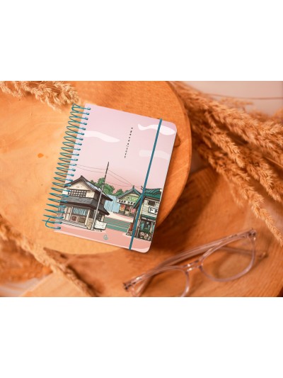 Agenda espiral liderpapel santorini a6 2025 dia pagina 4 diseños surtidos papel 60gr