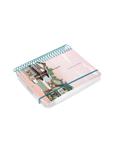 Agenda espiral liderpapel santorini a6 2025 dia pagina 4 diseños surtidos papel 60gr