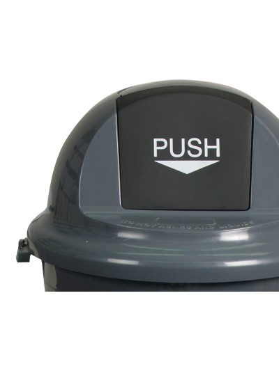 Papelera contenedor q-connect plastico con tapadera 80l color gris 450x760 mm