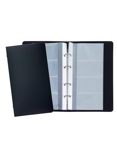 Tarjetero liderpapel 4 anillas 15 fundas de 4 departamentos 265x145 mm