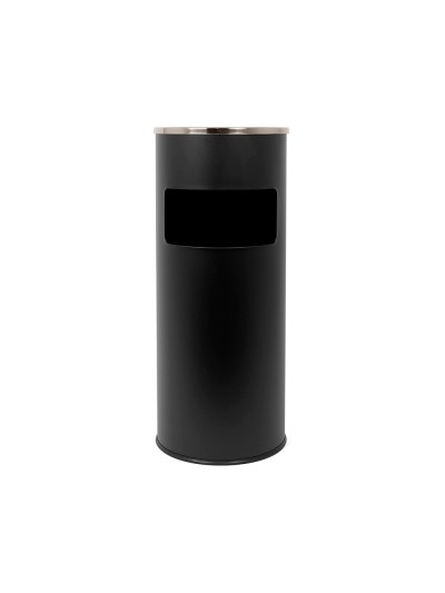 Cenicero papelera metalico q-connect con recogecolillas negro 61,5x25 cm