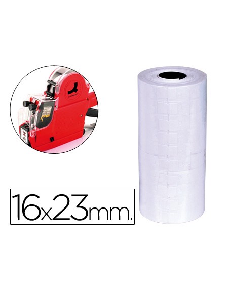 Etiquetas q-connect blanca 16x23 mm lisa rollo 700 etiquetas para etiquetadora q-connect kf00711