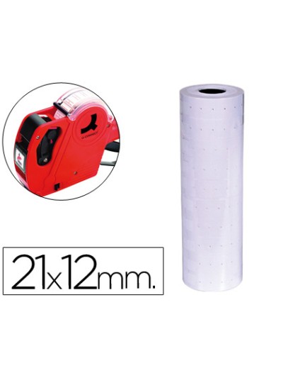 Etiquetas q-connect blanca 21x12 mm lisa rollo 1000 etiquetas para etiquetadora connect kf00712