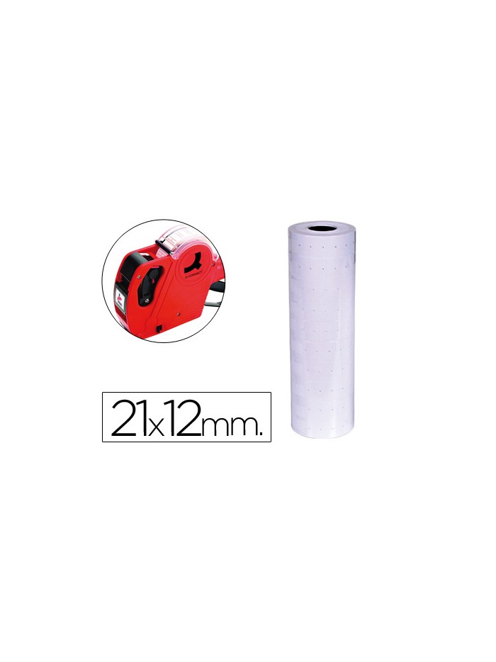 Etiquetas q-connect blanca 21x12 mm lisa rollo 1000 etiquetas para etiquetadora connect kf00712 Etiquetas q-connect blanca 21x12 mm lisa rollo 1000 etiquetas para etiquetadora connect kf00712