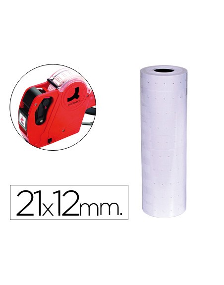 Etiquetas q-connect blanca 21x12 mm lisa rollo 1000 etiquetas para etiquetadora connect kf00712