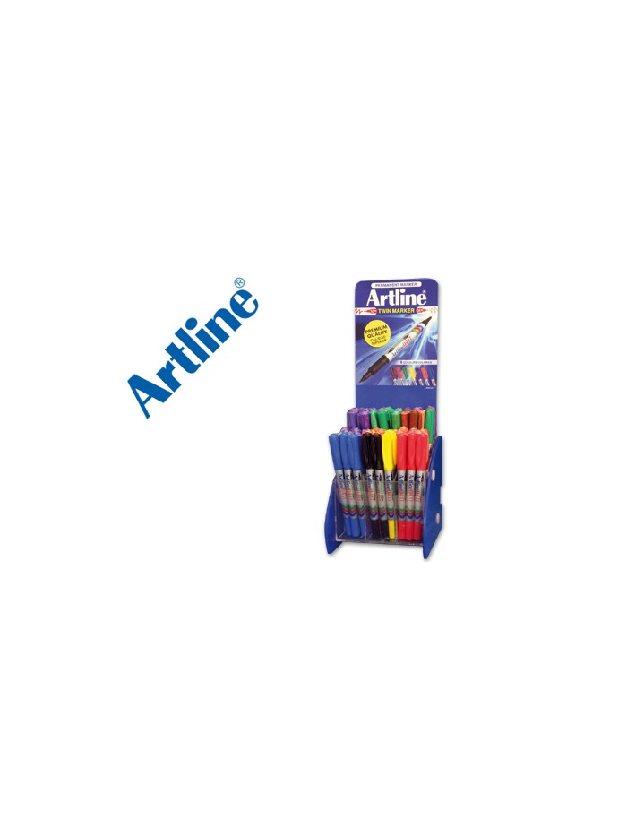 Rotulador artline marcador permanente ek-041t doble punta 0,4 y 1 mm expositor de 72 unidades colores surtidos Rotulador artline marcador permanente ek-041t doble punta 0,4 y 1 mm expositor de 72 unidades colores surtidos