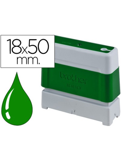 Sello automatico brother 18 mm x 50 mm verde