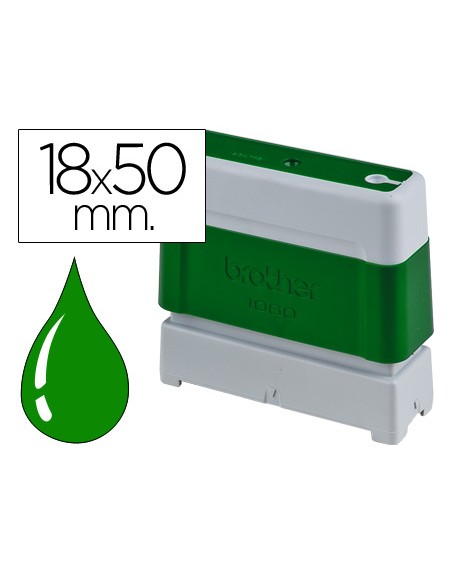 Sello automatico brother 18 mm x 50 mm verde