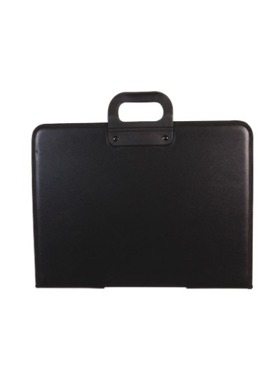 Cartera portadocumentos q-connect negra con asa con cremallera din a3 420x297 mm