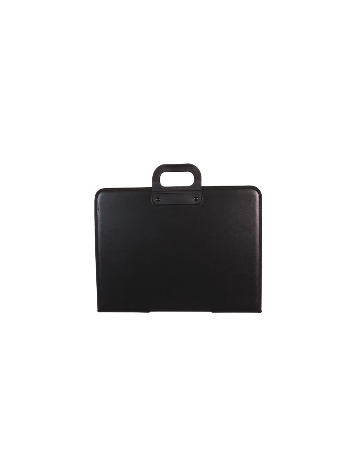 Cartera portadocumentos q-connect negra con asa con cremallera din a3 420x297 mm Cartera portadocumentos q-connect negra con asa con cremallera din a3 420x297 mm