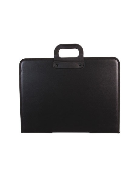 Cartera portadocumentos q-connect negra con asa con cremallera din a3 420x297 mm