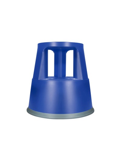 Taburete q-connect ruedas retractiles tres ruedas dos niveles color azul