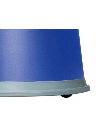Taburete q-connect ruedas retractiles tres ruedas dos niveles color azul