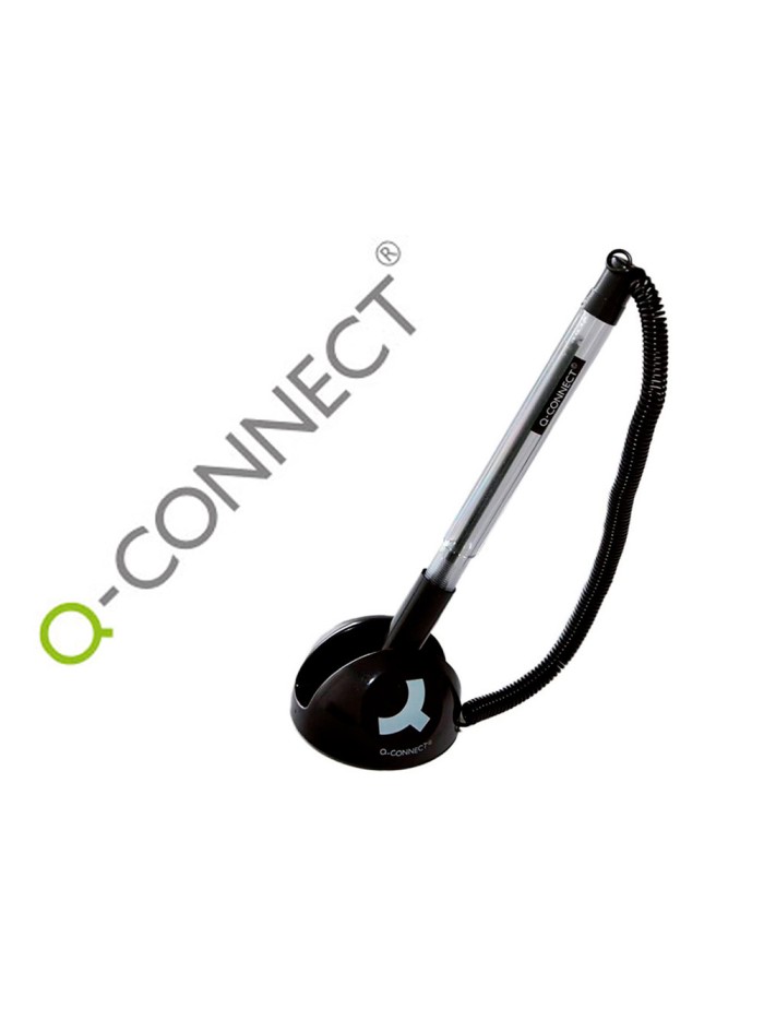 Boligrafo extensible q-connect con cadena plastico y soporte adhesivo Boligrafo extensible q-connect con cadena plastico y soporte adhesivo