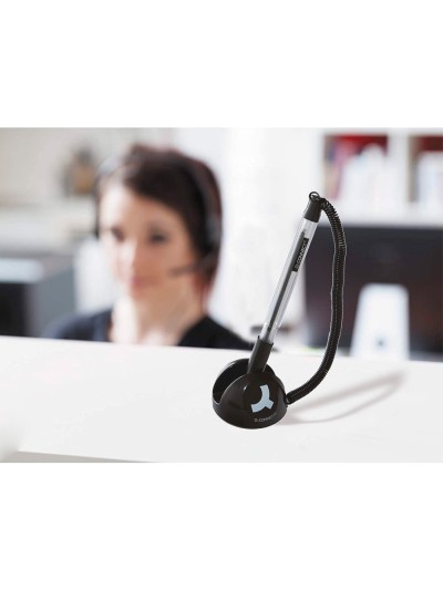 Boligrafo extensible q-connect con cadena plastico y soporte adhesivo