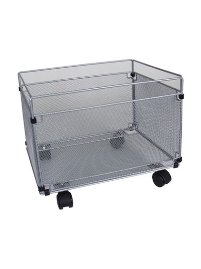 Carrito para carpetas colgante q-connect kf00830 rejilla plata con ruedas metalico 380x325x300 folio prolongado