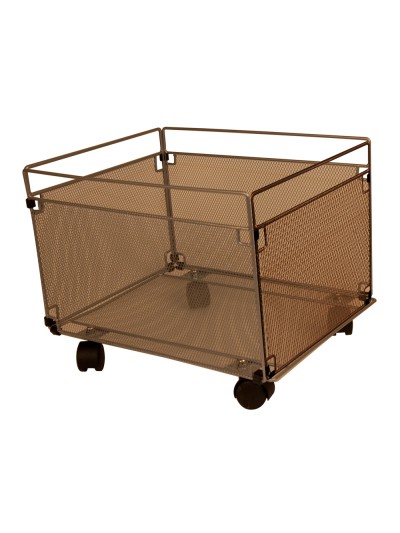Carrito para carpetas colgante q-connect kf00830 rejilla plata con ruedas metalico 380x325x300 folio prolongado