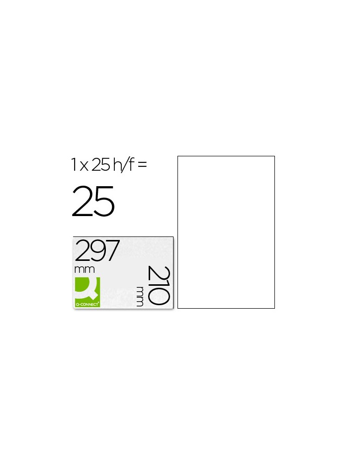 Etiqueta adhesiva q-connect kf00228 -tamaño din a4 -para ink-jet -transparente -caja con 25 hojas din-a4 Etiqueta adhesiva q-connect kf00228 -tamaño din a4 -para ink-jet -transparente -caja con 25 hojas din-a4