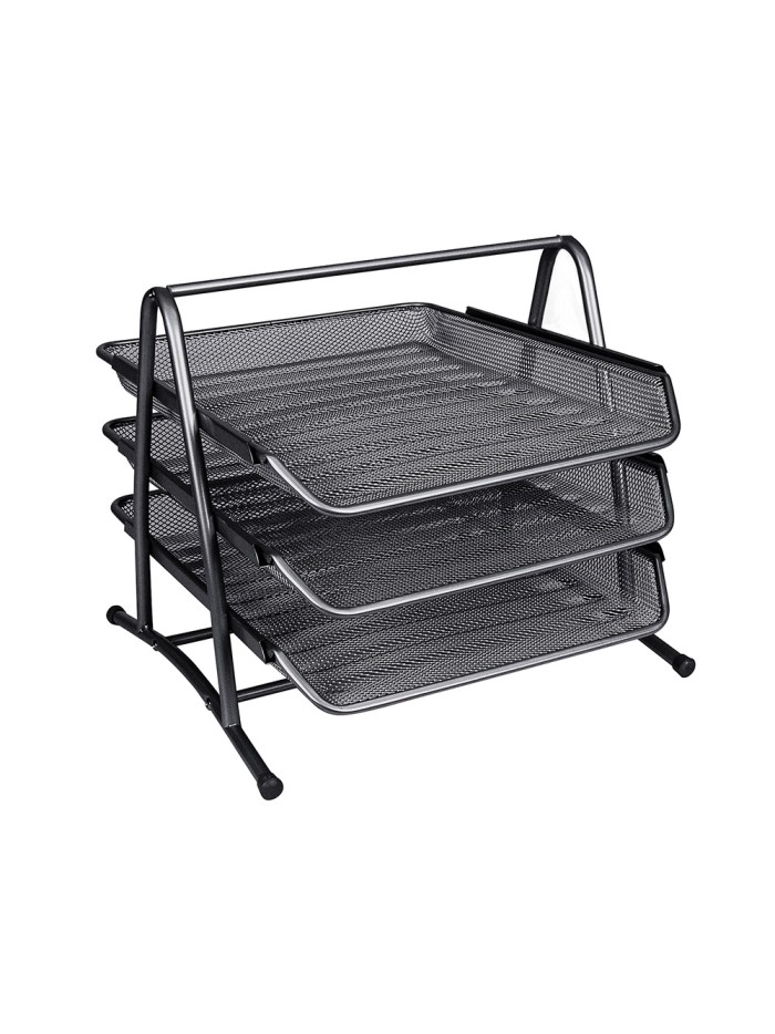 Bandeja sobremesa metalica q-connect kf00823 rejilla negra 3 bandejas movibles 350x278x275 mm Bandeja sobremesa metalica q-connect kf00823 rejilla negra 3 bandejas movibles 350x278x275 mm